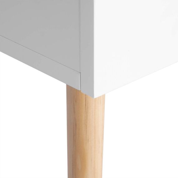 WOLTU® Nachttisch Nachtkommode Nachtschrank Beistelltisch Sofatisch, mit Schublade und Offenem Fach, mit Beinen, Holz, Weiß, 40x33,5x50cm(BxTxH), TSR58ws