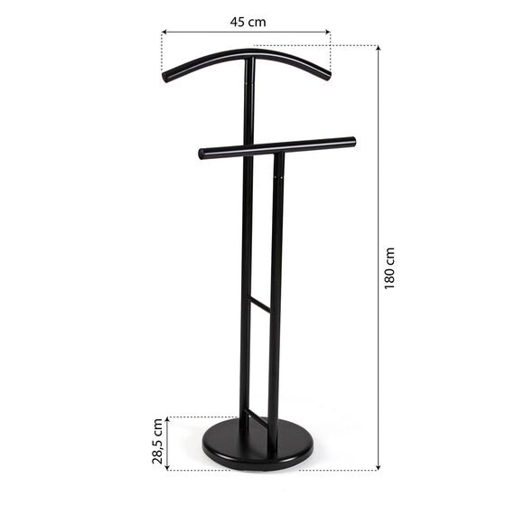 Versa Begna Moderner multifunktionaler Nachttisch mit 2 Kleiderbügeln für Herren- oder Damenkleidung, Maße (H x L x B) 100 x 28,5 x 45 cm, Stahl, Weiß