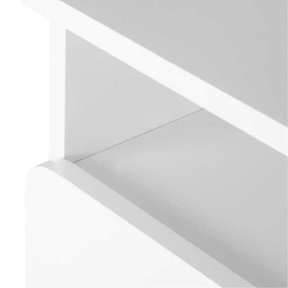 WOLTU® Nachttisch Nachtkommode Nachtschrank Beistelltisch Sofatisch, mit Schublade und Offenem Fach, mit Beinen, Holz, Weiß, 40x33,5x50cm(BxTxH), TSR58ws