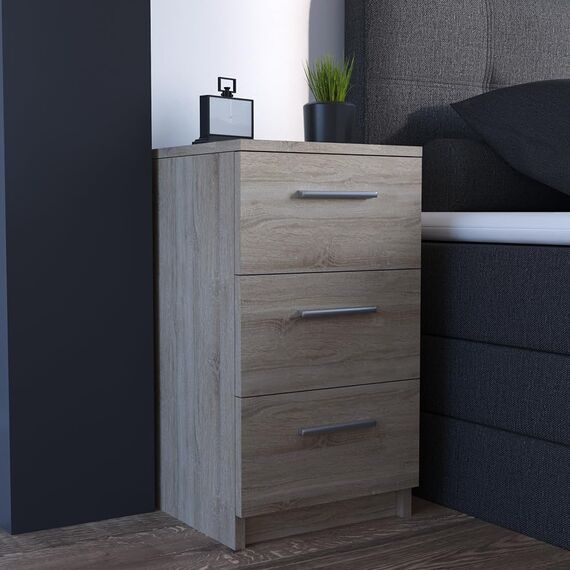 Vicco Nachttisch, Sonoma, 38 x 66 cm, geeignet für Boxspringbetten mit erhöhtem Rahmen