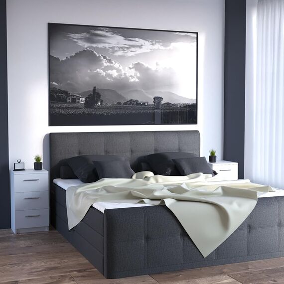 Vicco Nachttisch, Weiß, 2er Set, geeignet für Boxspringbetten mit erhöhtem Rahmen