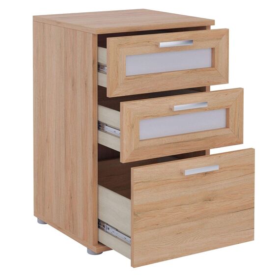 CARO-Möbel Nachttisch für Boxspringbetten Nachtschrank Nachtkommode MARIKE in San Remo, mit 3 Schubladen