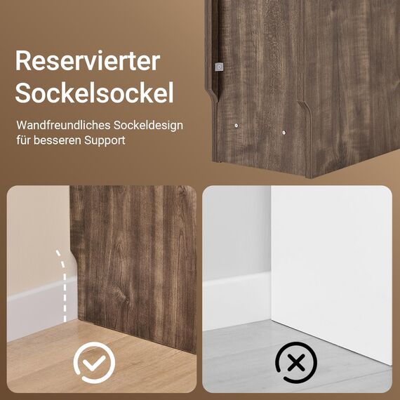 SoBuy Nachttisch schmal Nachtschrank Beistelltisch mit Schublade und 2 Ablage Nachtkästchen Nightstand für Schlafzimmer Wohnzimmer Braun B20 x T35 x H60 cm FBT111-SN