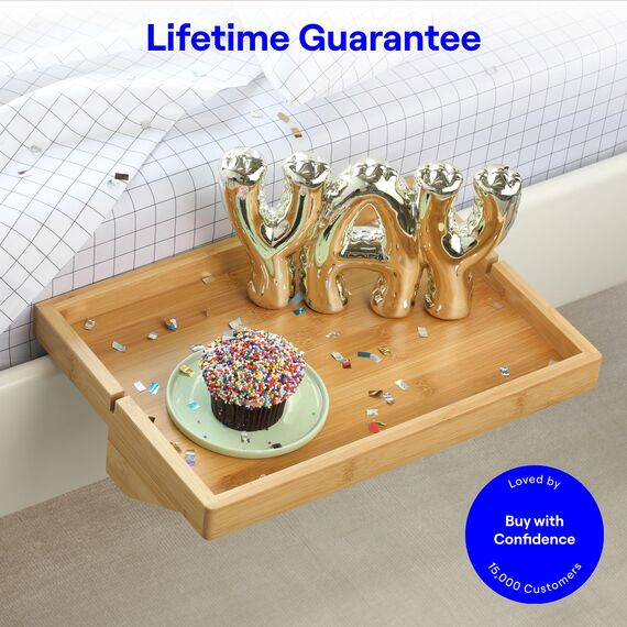 Bedshelfie Nachttisch Zum Einhängen Bettablage für Etagenbett und Boxspringbett, Bettablage für WG-Zimmer, Betttablett schwebend, Bettablage zum Einhängen – Original Natural