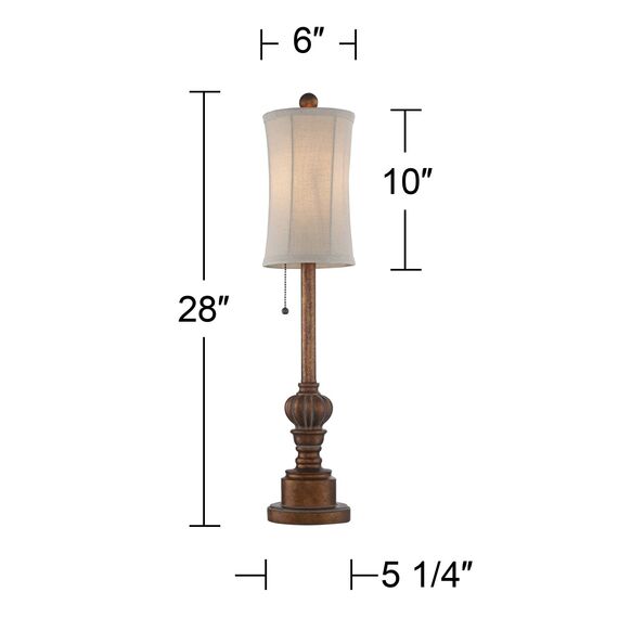 Bertie Buffet-Tischlampen im traditionellen Stil, 71,1 cm hoch, 2 Stück, warmbraun, Holzton, Dekoration für Wohnzimmer, Schlafzimmer, Haus, Nachttisch, Heimbüro, Regency Hill