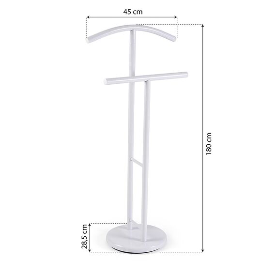 Versa Begna Moderner multifunktionaler Nachttisch mit 2 Kleiderbügeln für Herren- oder Damenkleidung, Maße (H x L x B) 100 x 28,5 x 45 cm, Stahl, Schwarz
