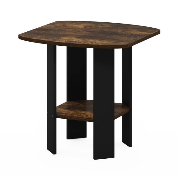 Furinno Simple Design End-/Beistelltisch, Bernsteinkiefer/Schwarz