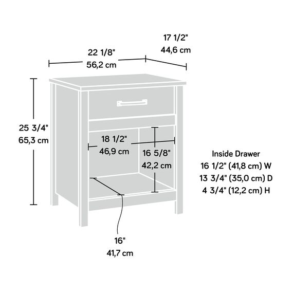Sauder Cannery Bridge Nachttisch, Nachttisch, Schlafzimmer-Beistelltisch, Eiche