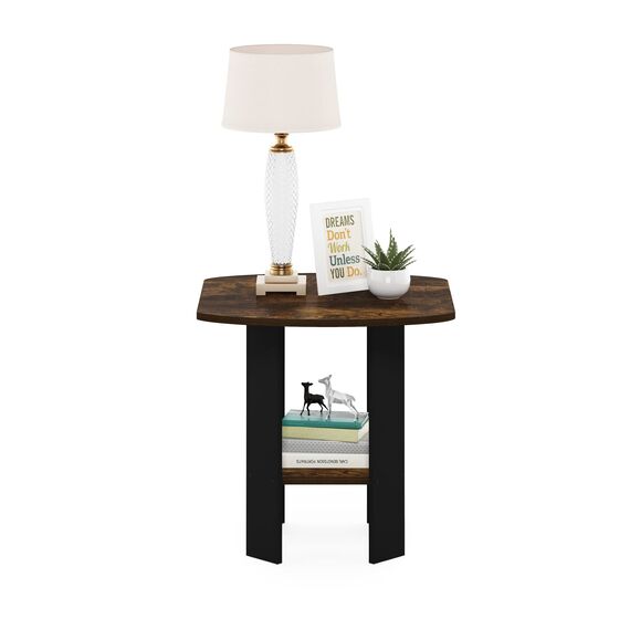 Furinno Simple Design End-/Beistelltisch, Bernsteinkiefer/Schwarz