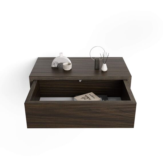 MOBILI FIVER, Riccardo Nachttisch, Nussbaum Dunkel, Made In Italy