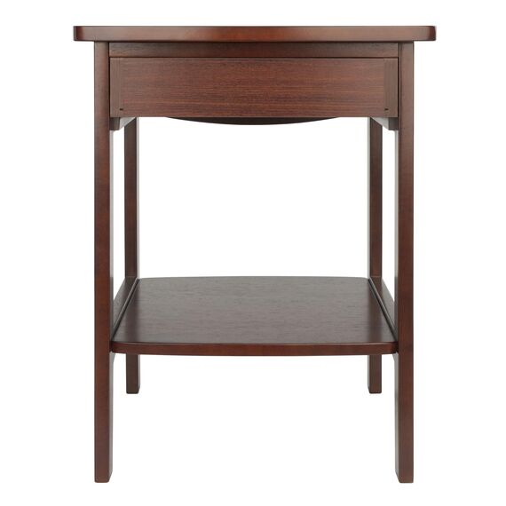 Winsome 94918 Beistelltisch aus Holz, gebogen, mit Einer Schublade, 55,9 x 45,7 x 45,7 cm, Braun
