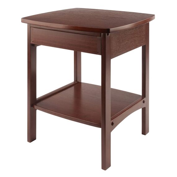 Winsome 94918 Beistelltisch aus Holz, gebogen, mit Einer Schublade, 55,9 x 45,7 x 45,7 cm, Braun