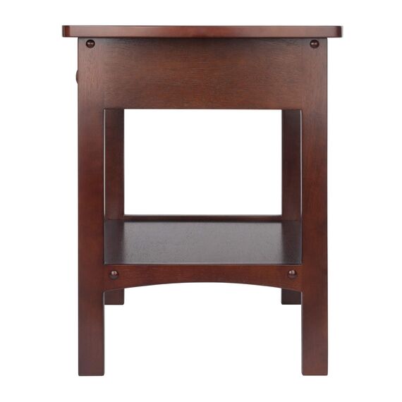 Winsome 94918 Beistelltisch aus Holz, gebogen, mit Einer Schublade, 55,9 x 45,7 x 45,7 cm, Braun