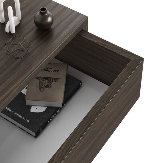MOBILI FIVER, Riccardo Nachttisch, Nussbaum Dunkel, Made In Italy