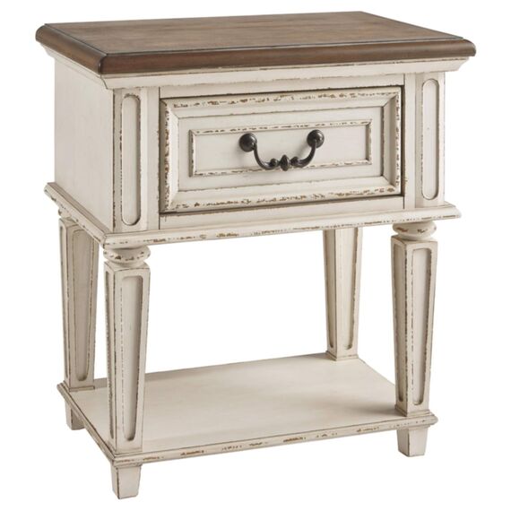 Signature Design by Ashley B743-93 Realyn Nightstand, Chipped White