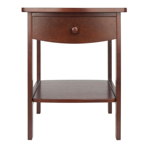 Winsome 94918 Beistelltisch aus Holz, gebogen, mit Einer Schublade, 55,9 x 45,7 x 45,7 cm, Braun
