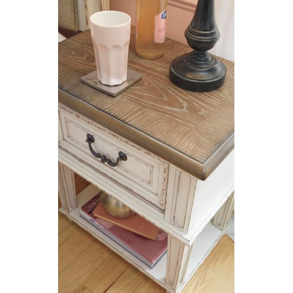 Signature Design by Ashley B743-93 Realyn Nightstand, Chipped White