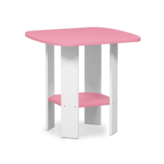 Furinno Simple Design Beistelltisch, Holz, Rosa/Weiß, 50.8 x 50.8 x 49.78 cm