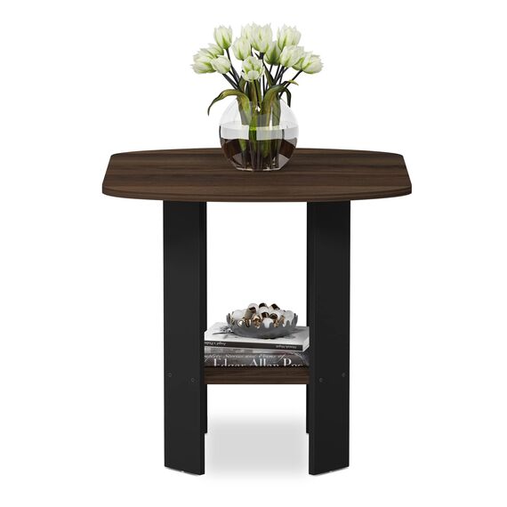 Furinno Simple Design Beistelltisch, Holz, Columbia Walnut/Schwarz, 50.8 x 50.8 x 49.78 cm