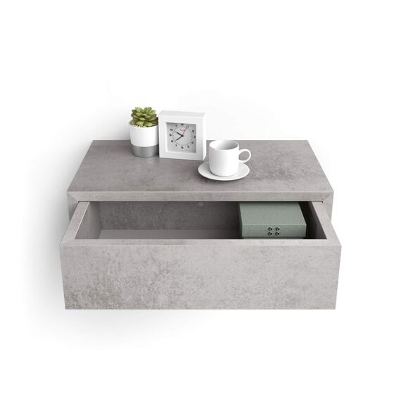 MOBILI FIVER, Riccardo Nachttisch, Grauer Beton, Made In Italy