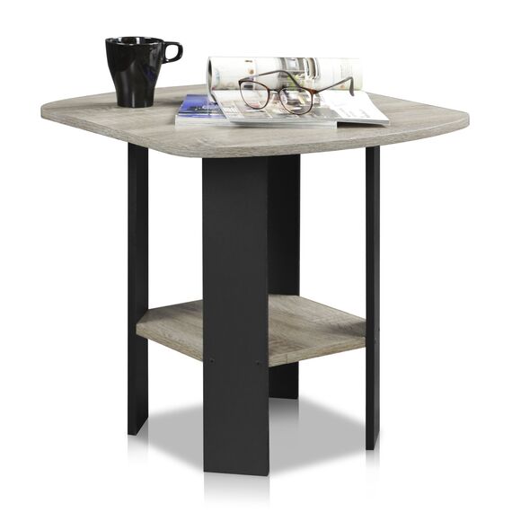 Furinno Simple Design Beistelltisch, holz, Französische Eiche grau, 50.8 x 50.8 x 49.78 cm