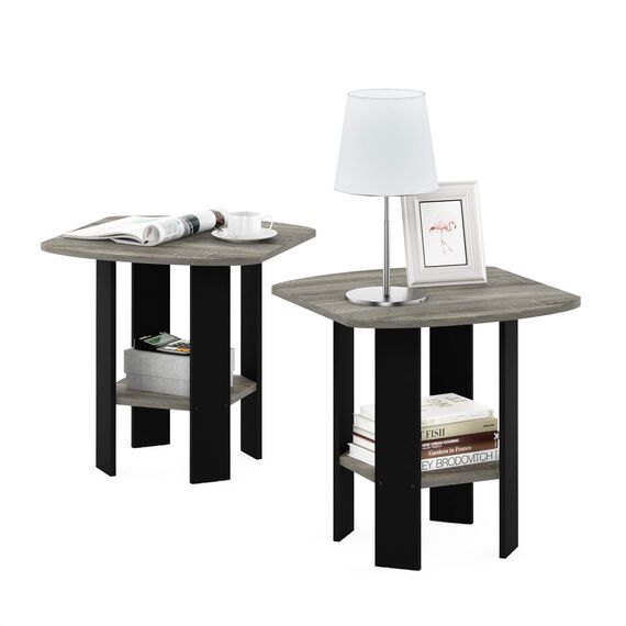 Furinno Simple Design Beistelltisch, holz, Französische Eiche grau, 50.8 x 50.8 x 49.78 cm