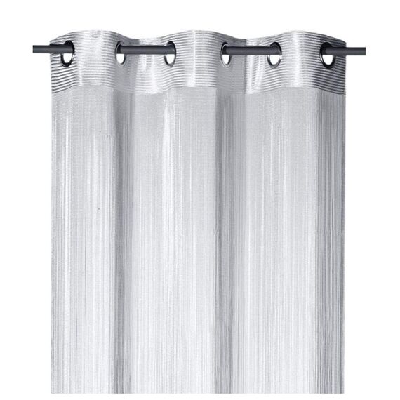 heimtexland ® Fadengardine Fadenvorhang mit Ösen Fadenstore Vorhang als Raumteiler Insektenschutz Perlenvorhang Gardie Typ123 (245x148, Silber)