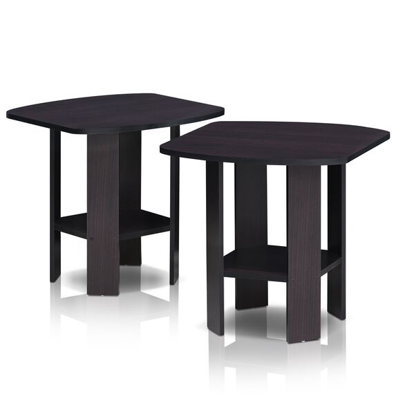 Furinno Simple Design Beistelltisch, Holz, Dunkle Walnuss, 50.8 x 50.8 x 49.78 cm
