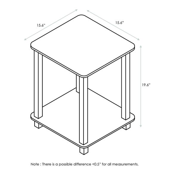 Furinno Simplistic Sofatisch, Couchtisch, Beistelltisch, mit 2 Ebenen, 2-er Set, Dunkle Walnuss