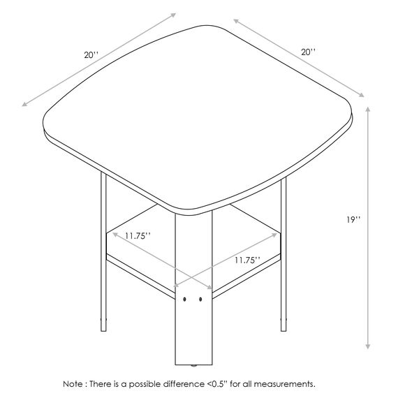 Furinno Simple Design Beistelltisch, Holz, Rosa/Weiß, 50.8 x 50.8 x 49.78 cm