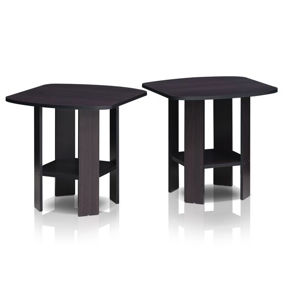 Furinno Simple Design Beistelltisch, Holz, Dunkle Walnuss, 50.8 x 50.8 x 49.78 cm
