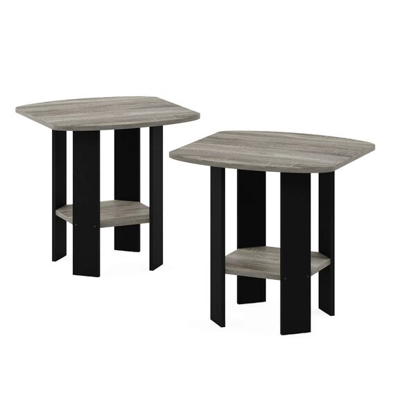 Furinno Simple Design Beistelltisch, holz, Französische Eiche grau, 50.8 x 50.8 x 49.78 cm