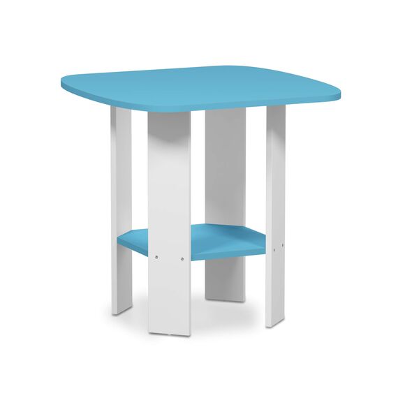 Furinno Simple Design Beistelltisch, Holz, Hellblau/Weiß, 50.8 x 50.8 x 49.78 cm
