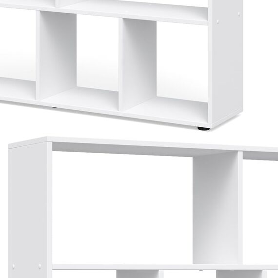 Vicco Raumteiler Pilar, Weiß, 131.6 x 143 cm, zur flexiblen Raumaufteilung und Aufbewahrung von Büchern