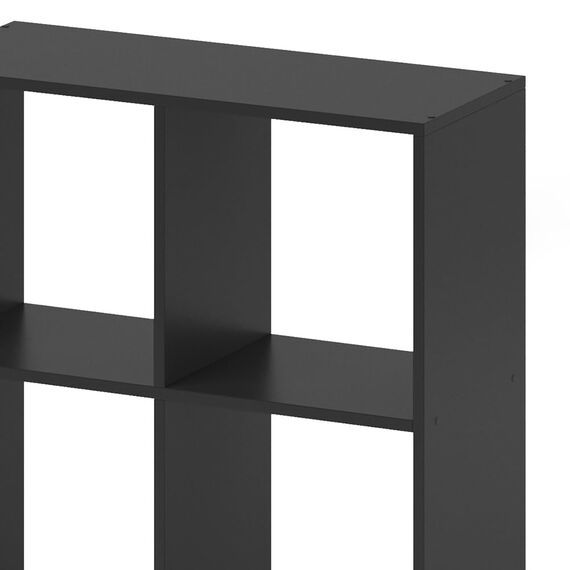 Vicco Raumteiler Tetra, Schwarz, 72.6 x 72 cm, zur Aufbewahrung und Präsentation von Büchern oder Dekoboxen