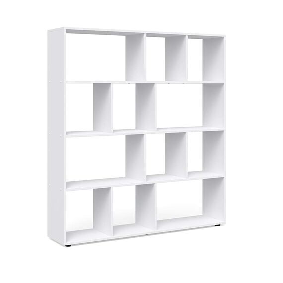 Vicco Raumteiler Pilar, Weiß, 131.6 x 143 cm, zur flexiblen Raumaufteilung und Aufbewahrung von Büchern
