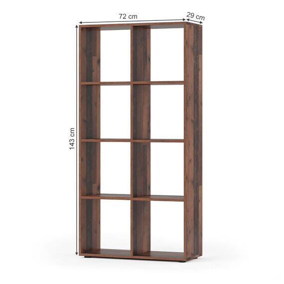 Vicco Raumteiler Scutum, Antikholz, 143 x 72 cm, zur Nutzung als Raumteiler oder offenes Bücherregal