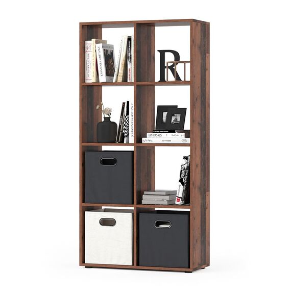 Vicco Raumteiler Scutum, Antikholz, 143 x 72 cm, zur Nutzung als Raumteiler oder offenes Bücherregal