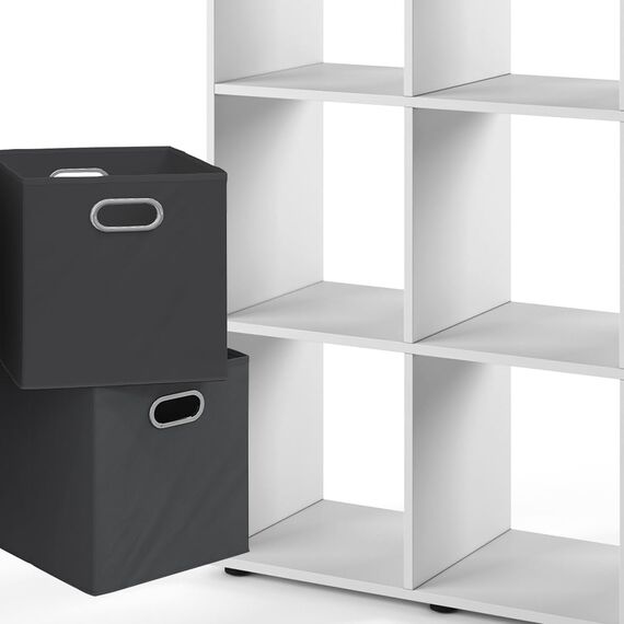 Vicco Raumteiler Karree, Weiß, 138.5 x 142.5 cm mit 4 Faltboxen, zur flexiblen Raumaufteilung und übersichtlichen Aufbewahrung