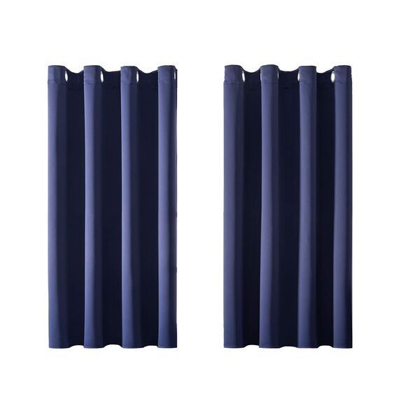 MRTREES Vorhang Blickdicht Gardinen Thermovorhang mit Ösen Verdunklungsvorhang Ösenschal Vorhänge Modern 137×117cm(H×B) Dunkelblau 2er Set für Hotels Büros Wohnzimmer Schlafzimmer Kinderzimmer