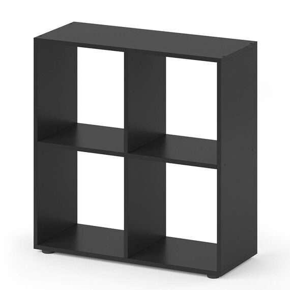 Vicco Raumteiler Tetra, Schwarz, 72.6 x 72 cm, zur Aufbewahrung und Präsentation von Büchern oder Dekoboxen