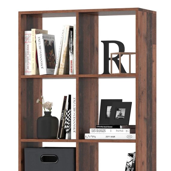 Vicco Raumteiler Scutum, Antikholz, 143 x 72 cm, zur Nutzung als Raumteiler oder offenes Bücherregal