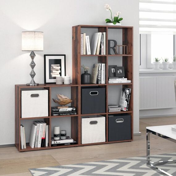 Vicco Raumteiler Scutum, Antikholz, 143 x 72 cm, zur Nutzung als Raumteiler oder offenes Bücherregal