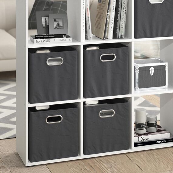 Vicco Raumteiler Karree, Weiß, 138.5 x 142.5 cm mit 4 Faltboxen, zur flexiblen Raumaufteilung und übersichtlichen Aufbewahrung