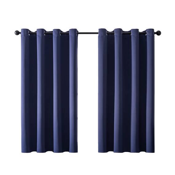 MRTREES Vorhang Blickdicht Gardinen Thermovorhang mit Ösen Verdunklungsvorhang Ösenschal Vorhänge Modern 167x117cm(H×B) Dunkelblau 2er Set für Hotels Büros Wohnzimmer Schlafzimmer Kinderzimmer