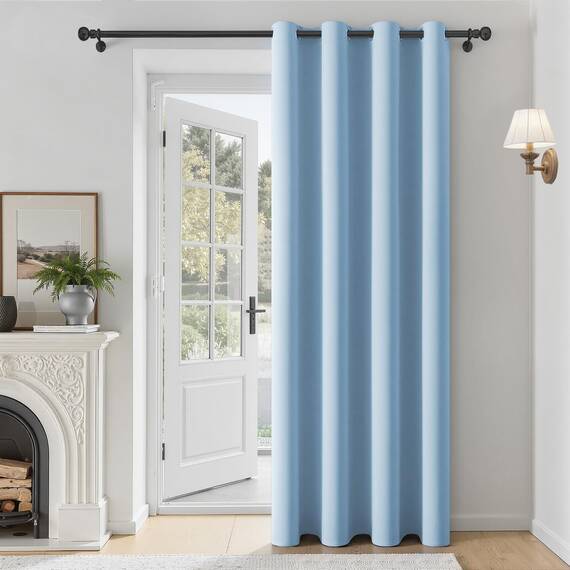 MRTREES Verdunkelungsvorhänge für Schlafzimmer, kurze Vorhänge, Wohnzimmer und Küchenfenster, 1 Bahn, Blau, 132 x 160 cm