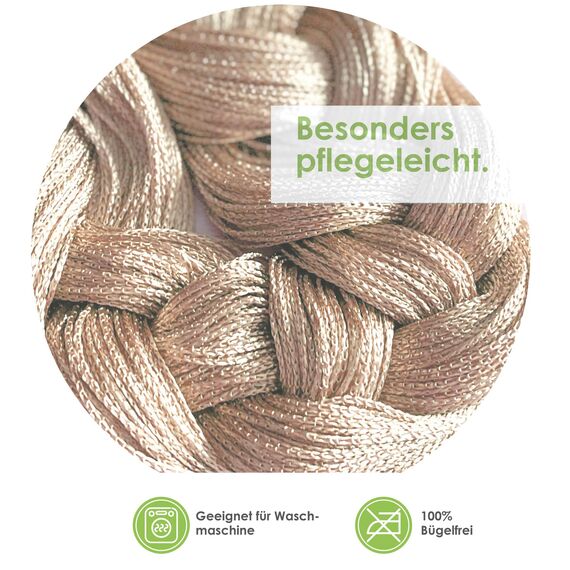 heimtexland ® Fadengardine Fadenvorhang mit Ösen Fadenstore Vorhang als Raumteiler Insektenschutz Perlenvorhang Gardie Typ123 (245x98, Champagne)
