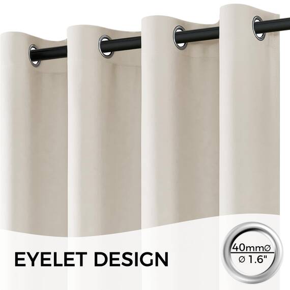 MRTREES Beige Verdunkelungsvorhang Thermovorhang für Wohnzimmer Einzeltür Thermovorhang mit Ösen für Schlafzimmer 1 Bahne 300x240cm 118x95 Zoll Hellbeige