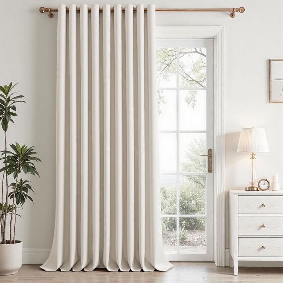 MRTREES Beige Verdunkelungsvorhang Ösen 90x90 Single Thermo Türvorhang für Schlafzimmer und Wohnzimmer 1 Bahne 228x228cm 90x90 Zoll Hellbeige