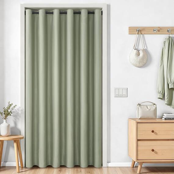 MRTREES Vorhang Blickdicht Gardinen Thermovorhang mit Ösen Verdunklungsvorhang Ösenschal Vorhänge Kurz Modern 228×228cm(H×B) Grün 1er Set für Hotels Büros Wohnzimmer Schlafzimmer Kinderzimmer
